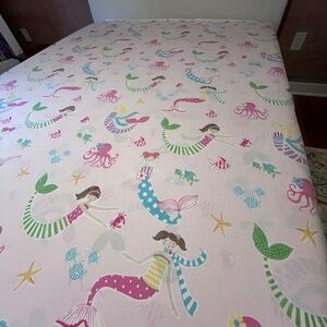 Pottery Barn "Bailey" Mermaid Duvet Cover Full/Q – Pink, Whimsical, Ocean Theme